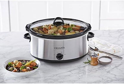 7 Quart Oval Manual Slow Cooker – Stainless Steel - Curated Catalog Q4