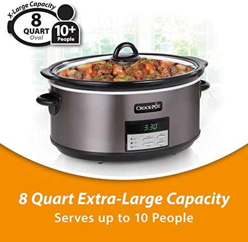 8 Quart Programmable Slow Cooker with Auto Warm - Curated Catalog H5