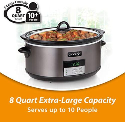 8 Quart Programmable Slow Cooker with Auto Warm - Curated Catalog X1