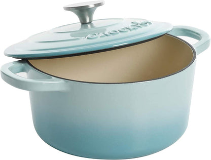 3 Quart Enameled Cast Iron Dutch Oven – Aqua - Curated Catalog I0