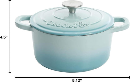 3 Quart Enameled Cast Iron Dutch Oven – Aqua - Curated Catalog S0